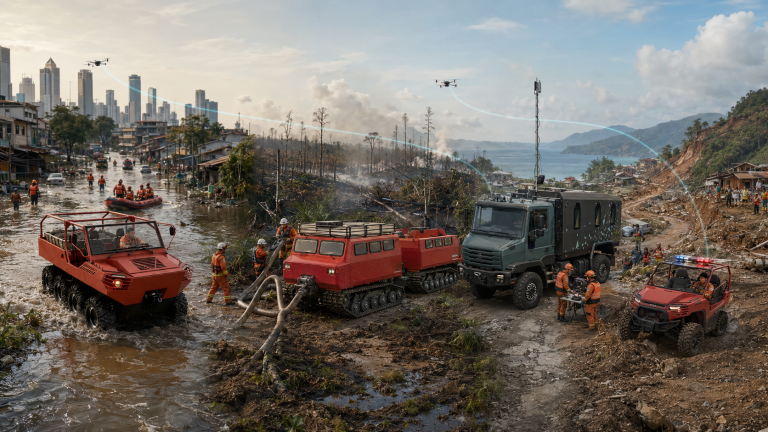 Three Indonesian disaster-response pilot regions connected by one national SAE interoperability standard